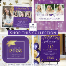 Purple Graduation Stationery and Party Supplies