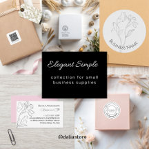 Elegant Simple Minimal Black And White Floral