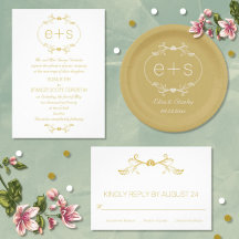 Frame & initials wedding invitations collection