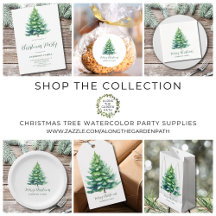 Christmas Tree Watercolor Party Supplies