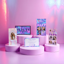 Abstract Iridescent Holographic Social & Beauty