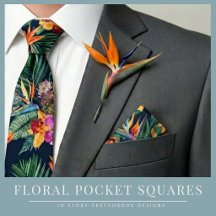 Floral Pocket Squares & Bandanas