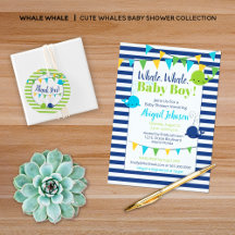 Cute Whales It's a Boy Baby Shower Collection