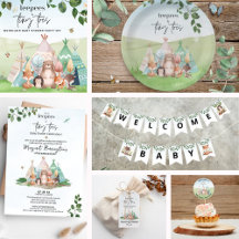 Teepees and Tiny Toes Woodland Baby Shower Set