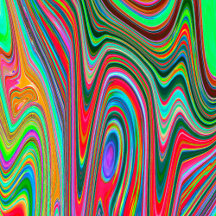 Trippy Red, Green and Blue Abstract Groovy Art