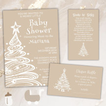Christmas Beige Gender Neutral Baby Shower