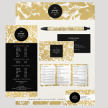 Elegant Gold Flowers Designer Business Suite