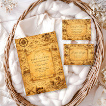 Vintage Pirate Treasure Map Baby Shower