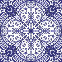 Mediterranean Deep Cobalt Motif