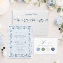 Scandinavian Folk Dusty Blue Wedding Collection