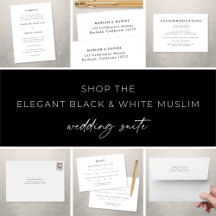 Elegant Black and White Muslim Wedding Suite
