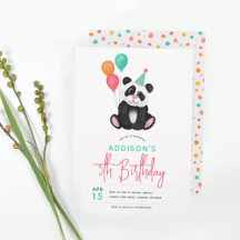 Kids Cute Party Panda Bear Girls Jungle Birthday