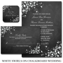 The White Swirls On Chalkboard Wedding Collection