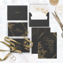 Gold Dust & Outlines Wedding Black/Gold