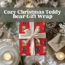 Cozy Christmas Teddy Bear Gift Wrap