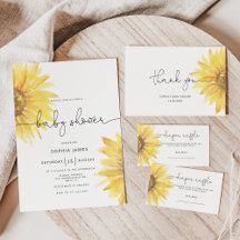 Sunflower baby shower collection
