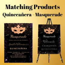 Quinceañera - Masquerade - black and gold