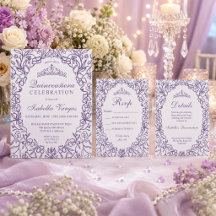 Elegant Princess Tiara Floral Quinceañera