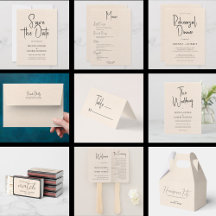 Beige Linen Texture Wedding Suite Collection