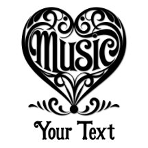 Music Lover Elegant Scrolled Heart