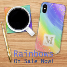 Monogram Love is Love 🌈 Watercolor Rainbow Gifts 