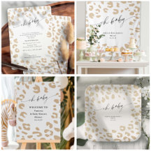 Modern Animal Print Oh Baby Gender Neutral Shower 
