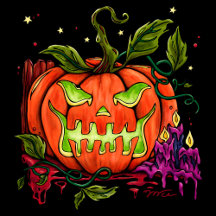 Glowing Jack O'Lantern with Comics style