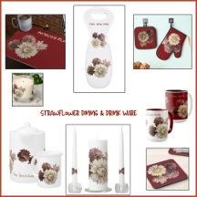 Soft Pink Straw Flowers Dining & Drink Ware