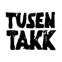 Norwegian "Thank You" Black and White Lino Cut 