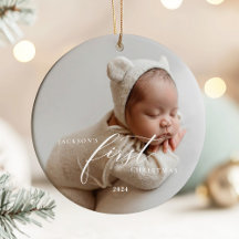 Elegant Christmas Ornaments with Family Photo