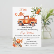 a little cutie orange truck citrus baby shower 