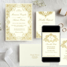 Elegant ornate ivory gold vintage ornate frame