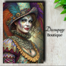 Circus Clown Art Decoupage Tissue Paper