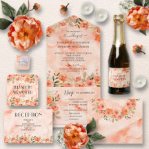 ORANGE WATERCOLOR FLORAL WEDDING COLLECTION