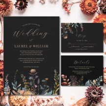 Dark Moody Floral Botanical Wedding