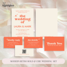 Modern Retro Bold & Chic Wedding Set