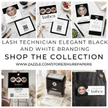Lash Technician Elegant Black And White Branding