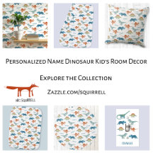 Personalized Name Dinosaur Nursery Kids Room Decor