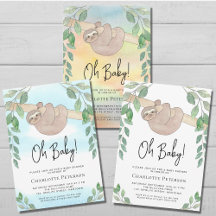 Smiling Sloth Baby Shower Collection.