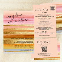 Modern Minimalistic Typography Sunset Gold Wedding