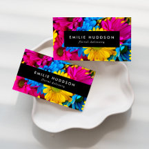 Colorful Daisy Flowers Business Cards Collection