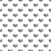 Love Valentine's Day Black Heart Sketches