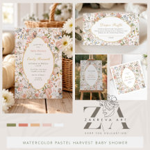 Watercolor Pastel Harvest Baby Shower