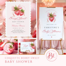 Coquette Strawberry Baby Shower