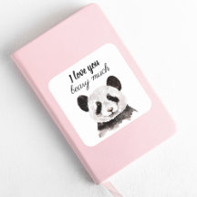 Modern I Love You Beary Much Black And White Panda