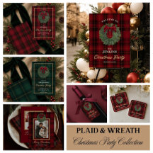 Classic Plaid and Wreath Christmas Party 