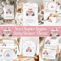 Pink Bow Winter Baby Shower A New Chapter Begins