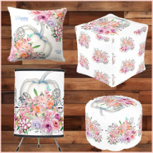 White Pumpkin Autumn Pastel Fall Home Decor