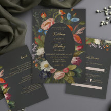 Moody Romantic Gothic Dark Floral Wedding Suite