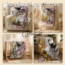 Autumn Goat Babies Throw Blankets